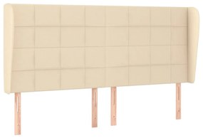 krémszínű szövet fejtámla szárnyakkal 203x23x118/128 cm