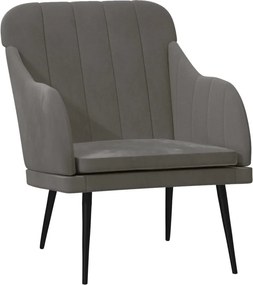 vidaXL sötétszürke bársonyfotel 63 x 76 x 80 cm