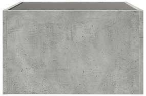 betonszürke végtelen hatású LED-es dohányzóasztal 50x50x30 cm