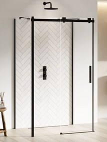 New Trendy Softi Black zuhanykabin 120x100 cm négyszögletes fekete félmatt/átlátszó üveg EXK-3998