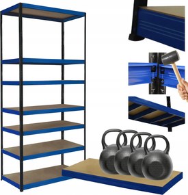 Tárolószekrény fém állvány Helios 270x110x45cm 7Px400kg Tartós Magas