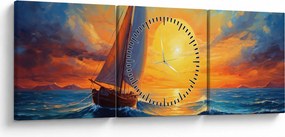 Kép - Vitorlások (órával) (90x30 cm)