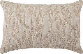 Díszpárna Bézs Pamut Levél Motívum 38 X 58 CM