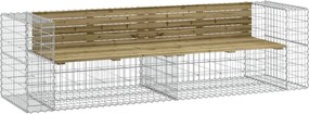 vidaXL tömör impregnált fenyőfa gabion kerti pad 244x71x65,5 cm