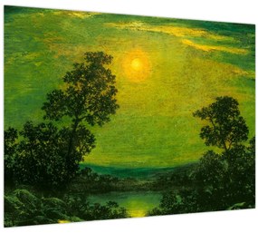 Üveg kép - Imitator of Ralph Albert Blakelock, Moonlight, reprodukciók (70x50 cm)