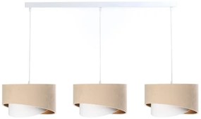 Csillár zsinóron GALAXY 3xE27/60W/230V bézs/fehér/arany