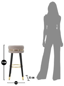 Világosszürke kárpitozott bárszék (ülésmagasság 74 cm) Paris – Mauro Ferretti