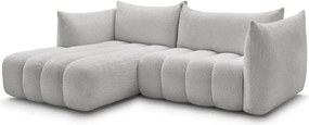 Világosszürke buklé sarokkanapé (bal oldali-heverő résszel) Azra – Bobochic Paris