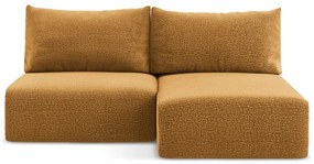 Narancssárga kinyitható-tárolóhelyes sarokkanapé (jobb oldali) Kalena – Makamii