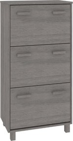 vidaXL HAMAR világosszürke tömör fenyőfa cipőszekrény 59,5x35x117 cm