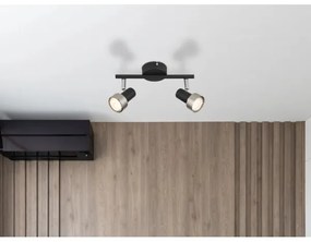 Globo 57917-2N - Spotlámpa  MASON 2xGU10/25W/230V fekete/ezüst