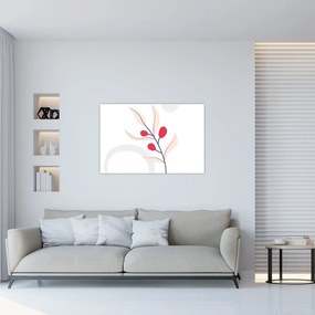 Kép - Rózsaszín virágos absztrakció N⁰3 (90x60 cm)