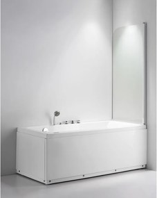 Stuxi Ravenna 75x140 kihajtható 1 szárnyú kádparaván 6 mm vastag vízlepergető biztonsági üveggel, krómozott elemekkel