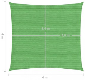 világoszöld HDPE napvitorla 160 g/m² 4 x 4 m