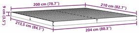 Földi ágykeret Természetes 200 x 210 cm Tömör fenyőfa