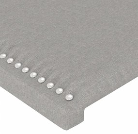 világosszürke szövet LED-es fejtámla 83x16x118/128 cm