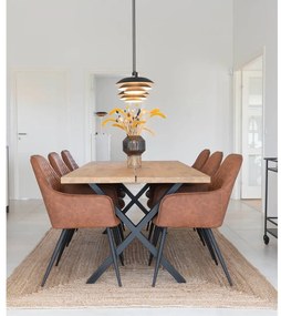 Barna kárpitozott karfás étkezőfotel szett 2 db-os Harbo – House Nordic