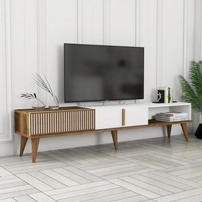 TV szekrény Milan Alt - Diós, Fehér