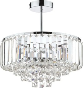 LAURA ASHLEY 3437217-Q VIENNA Kristály Mennyezeti Lámpa Fehér, Csiszolt Króm G9 IP20