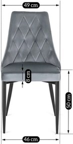 CORK szék, szürke, velúr