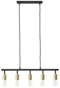 Brilliant - TIFFANY kábeles csillár 5xE27/28W/230V fekete/sárgaréz