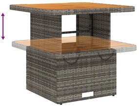 5 részes szürke polyrattan kerti étkezőgarnitúra párnával