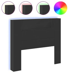 fekete áthidalószekrény LED-világítással 120 x 16,5 x 103,5 cm