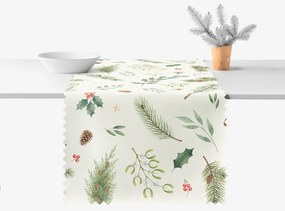 Goldea karácsonyi teflonbevonatú asztali futó - téli ágacskák 20x120 cm