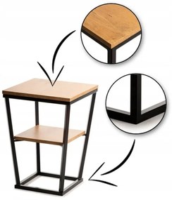 Kisasztal EXPAND 57x40 cm fekete/barna