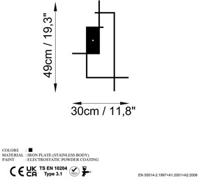 Fali Dekoráció Decorative Metal Wall Clock, Corner
