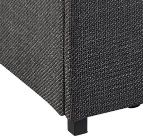 Sötétszürke kárpitozott ágyneműtartós franciaágy ágyráccsal 160x200 cm Calvi – Actona