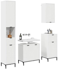 Fürdőszoba bútor szett fiókkal tárolóval Fehér Műanyag fa, fém