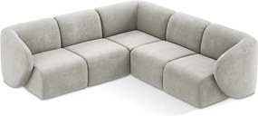 Világosszürke zsenília sarokkanapé Lani – Makamii