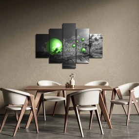 Zöld absztrakt gömbök képe (150x105 cm)