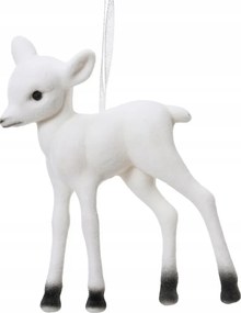 Karácsonyfa medál Rénszarvas fehér kicsi Karácsonyfára 8cm