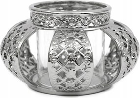 Ezüst Korona Gyertyatartó Üveg Korona Persellyel