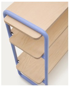 Világoskék-natúr színű függő gyerek könyvespolc kőrisfa dekorral 60x70x28 cm Tinn – Kave Home