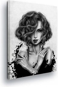Vászonkép 40x60 Női portré grafika kifejezés titokzatosság érzelmek stílus