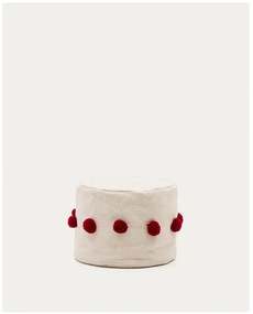 Piros-bézs puff Manua – Kave Home