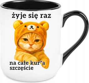 Vicces Elegáns Bögre Macskával Egyszer él az egész tyúk... Születésnapi Ajándék