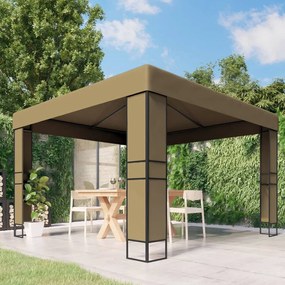 tópszínű dupla tetős pavilon 3 x 3 x 2,7 m 180 g/m²