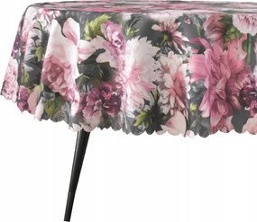 Abrosz Foltálló Ovális 160X270 CM Sötét Grafit Nagy Ovális Virágok