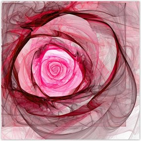 Poszterek 70x70 Rózsaszín fraktál rózsa