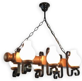 Brilagi - Csillár láncon RUSTIC 6xE14/40W/230V bükkfa/dió