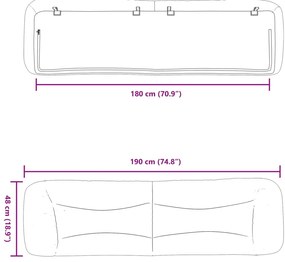 fekete műbőr fejtámla párna 180 cm