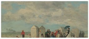 Kép - Eugène Boudin, Beach Scene, reprodukciók (120x50 cm)