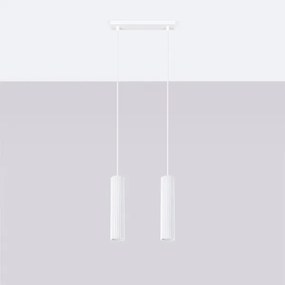 Sollux SL.1536 - Csillár zsinóron KARBON 2xGU10/10W/230V fehér