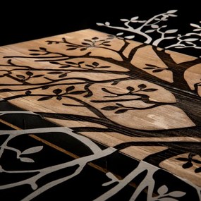 Fali dekoráció 85x58 cm fa/fém faág mintával