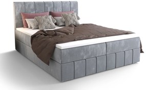 Franciaágy Boxspring 180 cm Barack (világoskék) (matraccal és tárolóhellyel). 1046397