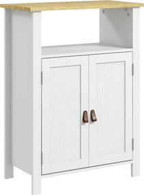 kleankin Fürdőszoba Szekrény 2 Ajtóval, Nyitott Rekesszel és Állítható Polcokkal Modern Fürdőszobai Bútor 60x30x80,5 cm Fehér | Aosom